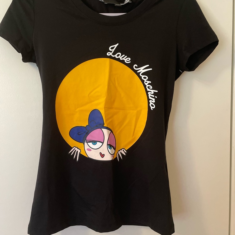 Moschino “Love Moschino” Black Tee Size 8